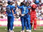 IND W vs ENG W Highlights: India celebrate a wicket against England at the Commonwealth Games 2022.(AFP)