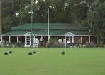 The Royal Calcutta Golf Club pavilion has an eight-lane lawn bowling green.(Samir Jana/HT)