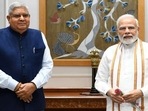 Prime Minister Narendra Modi with vice president-elect Jagdeep Dhankhar.(File) Prime Minister Narendra Modi with vice president-elect Jagdeep Dhankhar.(File)