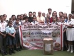 Union defence minister Rajnath Singh given 1.5 lakh rakhis to give to soldiers at borders. Union defence minister Rajnath Singh given 1.5 lakh rakhis to give to soldiers at borders.