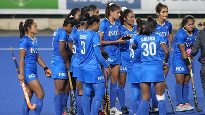 Indian players react after their loss in the women's semifinal hockey match against Australia at the Commonwealth Games in Birmingham (AP) Indian players react after their loss in the women's semifinal hockey match against Australia at the Commonwealth Games in Birmingham (AP)