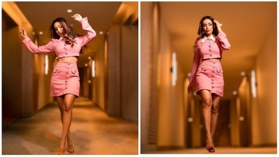 Malaika Arora's strong fashion game has grabbed a lot of eyeballs. The diva has managed to slay all the outfits that she dons effortlessly. Even when she steps out in comfy casual wear, she makes heads turn. Recently, she flaunted her playful side in a bubblegum pink co-ord set. (Instagram/@malaikaaroraofficial) Malaika Arora's strong fashion game has grabbed a lot of eyeballs. The diva has managed to slay all the outfits that she dons effortlessly. Even when she steps out in comfy casual wear, she makes heads turn. Recently, she flaunted her playful side in a bubblegum pink co-ord set. (Instagram/@malaikaaroraofficial)
