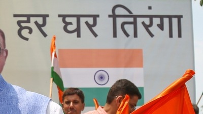 Prime Minister Narendra Modi launched "Har Ghar Tiranga" campaign last month to encourage people to bring the Tiranga home and hoist it to mark the 75th year of India's independence. ((Photo by Sanchit Khanna/ Hindustan Times)) Prime Minister Narendra Modi launched "Har Ghar Tiranga" campaign last month to encourage people to bring the Tiranga home and hoist it to mark the 75th year of India's independence. ((Photo by Sanchit Khanna/ Hindustan Times))