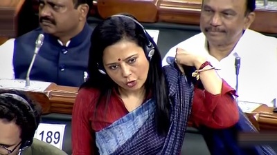 Mahua Moitra took on social media trolling as she was again asked about her Louis Vuitton bag. (PTI) Mahua Moitra took on social media trolling as she was again asked about her Louis Vuitton bag. (PTI)