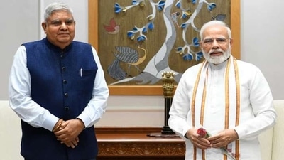 Prime Minister Narendra Modi with vice president-elect Jagdeep Dhankhar. (File) Prime Minister Narendra Modi with vice president-elect Jagdeep Dhankhar. (File)