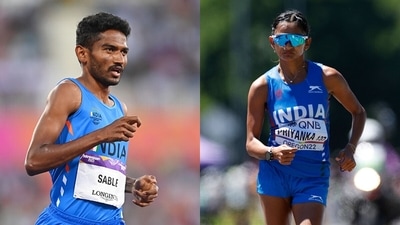 Avinash Sable and Priyanka Goswami. (Getty) Avinash Sable and Priyanka Goswami. (Getty)