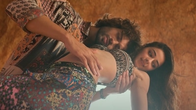 Vijay Deverakonda and Ananya Panday in a still from Liger song Aafat. Vijay Deverakonda and Ananya Panday in a still from Liger song Aafat. 