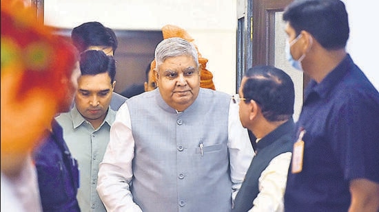 Jagdeep Dhankhar’s political career started in 1989, when he was elected as a MP on a Janata Dal ticket from the Lok Sabha seat of Jhunjhunu in Rajasthan. (Sanjeev Verma/HT Photo) Jagdeep Dhankhar’s political career started in 1989, when he was elected as a MP on a Janata Dal ticket from the Lok Sabha seat of Jhunjhunu in Rajasthan. (Sanjeev Verma/HT Photo)
