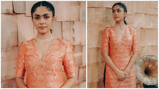 The bold, beautiful and talented Mrunal Thakur has been giving some back-to-back hit films and garnering a lot of positive responses for her roles in films like Jersey, Super 30, and Love Sonia among others. Her recent film Sita Ramam opened in cinemas on Friday, August 5. She was earlier seen promoting the film through an Instagram post where she was seen adorning ethnic wear.(Instagram/@mrunalthalur)