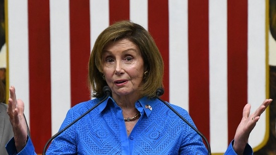 US House Speaker Nancy Pelosi attends a press conference at the US Embassy in Tokyo. (Photo by Richard A. Brooks / AFP)(AFP)