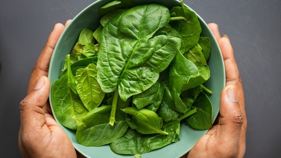 1. Spinach is a superfood rich in source of calcium, fibre, antioxidants, and vitamins A, K, E, and C. Include this in your everyday meal in a smoothie or lentil soup.&nbsp;(Unsplash)