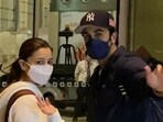Alia Bhatt and Ranbir Kapoor spotted at Mumbai airport. (Varinder Chawla)