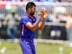 Avesh Khan in action for Team India. Avesh Khan in action for Team India.