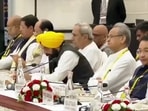 Chief ministers of states attend the 7th governing council meeting of NITI Aayog at Rashtrapati Bhawan Cultural Centre in New Delhi on Sunday, Chief ministers of states attend the 7th governing council meeting of NITI Aayog at Rashtrapati Bhawan Cultural Centre in New Delhi on Sunday, 