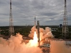 Sriharikota: ISRO's new offering Small Satellite Launch Vehicle (SSLV) during its launch from the Sathish Dhawan Space Centre, in Sriharikota. (PTI) Sriharikota: ISRO's new offering Small Satellite Launch Vehicle (SSLV) during its launch from the Sathish Dhawan Space Centre, in Sriharikota. (PTI)