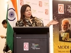 Union minister Meenakshi Lekhi speaking at the Melbourne chapter of the ‘Vishwa Sadbhavana’ event. Union minister Meenakshi Lekhi speaking at the Melbourne chapter of the ‘Vishwa Sadbhavana’ event.