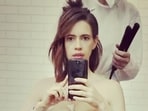 Kalki Koechlin has shared a picture from sets of her project. 