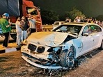 The car after the accident. (Sourced by HT) The car after the accident. (Sourced by HT)