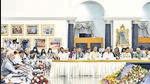 Prime Minister Narendra Modi at the 7th governing council meeting of Niti Aayog on Sunday. (ANI) Prime Minister Narendra Modi at the 7th governing council meeting of Niti Aayog on Sunday. (ANI)