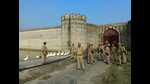 Policemen stationed outside Bhadri fort to enforce Uday Pratap Singh’s house arrest, on Friday. (HT File) Policemen stationed outside Bhadri fort to enforce Uday Pratap Singh’s house arrest, on Friday. (HT File)