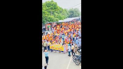 Hundreds of teachers hold protest at Sangrur