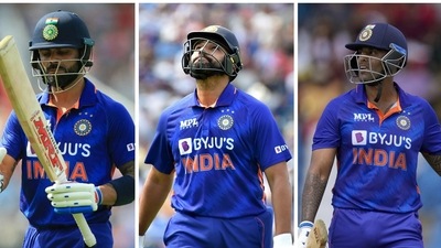 Virat Kohli, Rohit Sharma and Suryakumar Yadav Virat Kohli, Rohit Sharma and Suryakumar Yadav