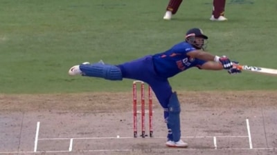 Rishabh Pant in action against West Indies (Twitter) Rishabh Pant in action against West Indies (Twitter)