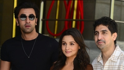 Ranbir Kapoor, Alia Bhatt and director Ayan Mukerji during the promotion of Brahmastra: Part One in Mumbai. (AFP) Ranbir Kapoor, Alia Bhatt and director Ayan Mukerji during the promotion of Brahmastra: Part One in Mumbai. (AFP)