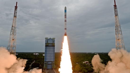 ISRO is launching the maiden flight of its small satellite launcher SSLV-D1 (Small Satellite Launch Vehicle) at Sriharikota on Sunday.  (ISRO)