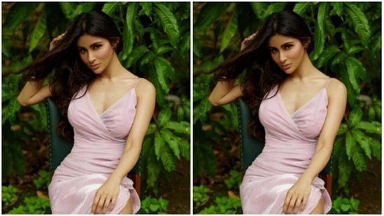 Styled by fashion stylist Rishika Devnani, Mouni wore her tresses open in soft wavy curls with a middle part as she looked ravishing as ever.(Instagram/@imouniroy)