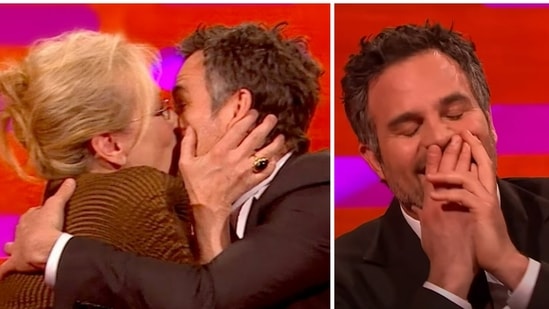 Mark Ruffalo took quite a few minutes to regain composure after being kissed by Meryl Streep.&nbsp;