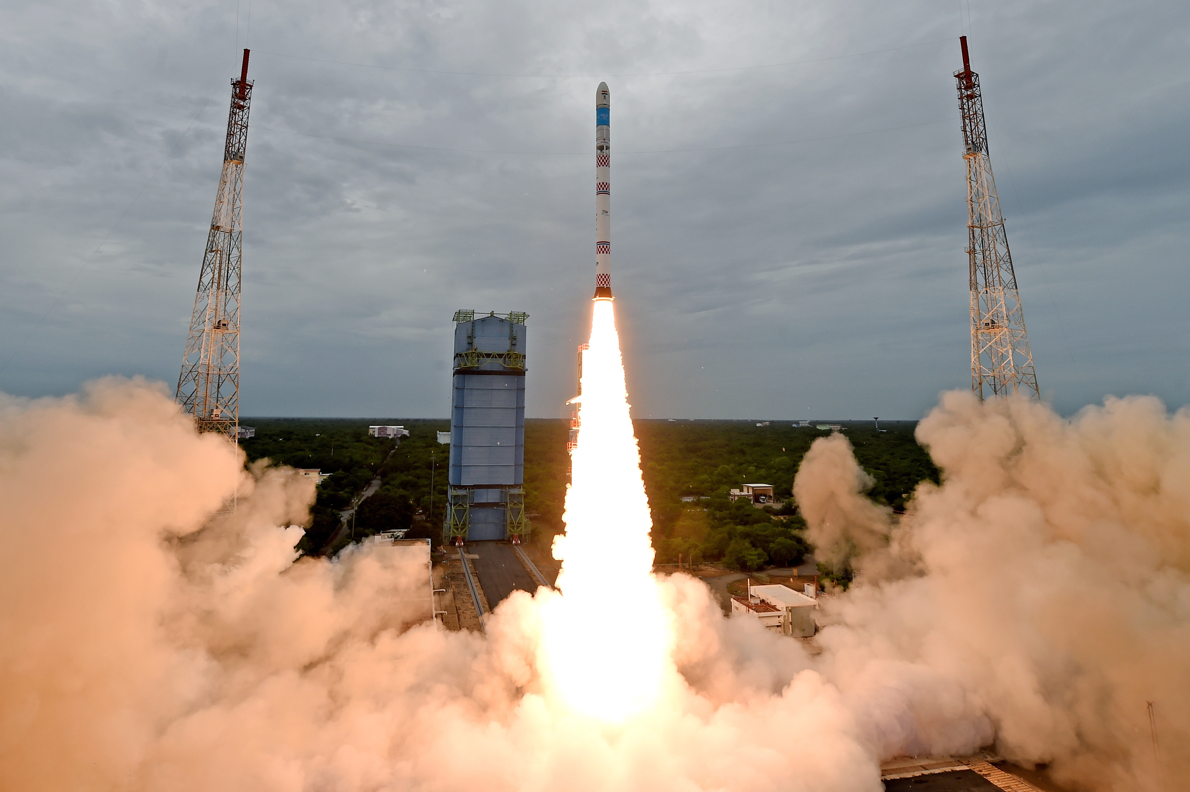 ISRO launches the maiden flight of its small satellite launcher the SSLV-D1(Small Satellite Launch Vehicle) in Sriharikota on Sunday. (ISRO) ISRO launches the maiden flight of its small satellite launcher the SSLV-D1(Small Satellite Launch Vehicle) in Sriharikota on Sunday. (ISRO)