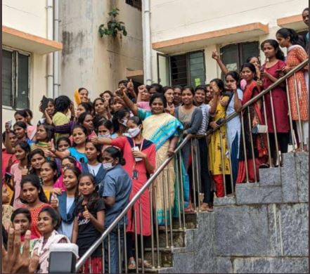 The Telangana governor held interactions with the students personally and in groups with the administration and patiently listened to their woes. (Twitter/@SumwayP)