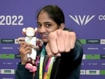 Nitu Ghanghas poses for a photo after winning a gold medal in the women’s 48kg boxing at the Commonwealth Games 2022 in Birmingham(ANI)
