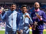 Abdulla Abobacker and Eldhose Paul became the first Indian male pair to finish a CWG track and field event with gold and silver medals. (AP) Abdulla Abobacker and Eldhose Paul became the first Indian male pair to finish a CWG track and field event with gold and silver medals. (AP)