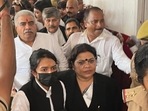 UP cabinet minister Rakesh Sachan being taken to court on Monday. (HT photo) UP cabinet minister Rakesh Sachan being taken to court on Monday. (HT photo)