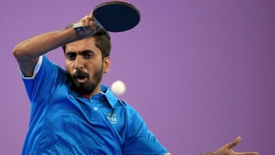 Gnanasekaran Sathiyan in action during at the 2022 Commonwealth Games in Birmingham (AP) Gnanasekaran Sathiyan in action during at the 2022 Commonwealth Games in Birmingham (AP)