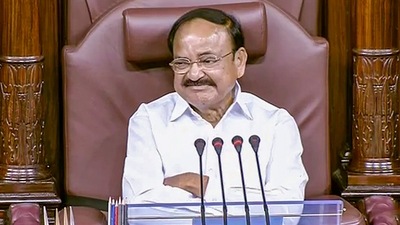 Outgoing Rajya Sabha Chairman M Venkaiah Naidu. (PTI) Outgoing Rajya Sabha Chairman M Venkaiah Naidu. (PTI)