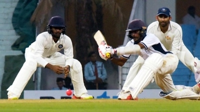 File photo of Abhimanyu Easwawarn playing in a Duleep Trophy final (HT Photo)