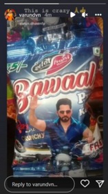 Varun Dhawan shares a picture of a chips' wrapper