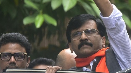 Shiv Sena leader Sanjay Raut being taken to court from the Enforcement Directorate office. Anshuman Poyrekar/ HT Photo(HT_PRINT) Shiv Sena leader Sanjay Raut being taken to court from the Enforcement Directorate office. Anshuman Poyrekar/ HT Photo(HT_PRINT)
