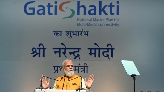 Prime Minister Narendra Modi at the launch of PM Gati Shakti. (HT PHOTO/File)