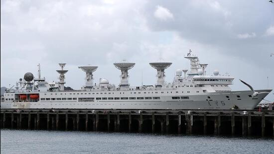 China’s Yuan Wang 5 is seen docked on October 2, 2016 in Auckland, New Zealand. The ship is described as a naval vessel used for tracking and supporting satellites. (Getty Images)