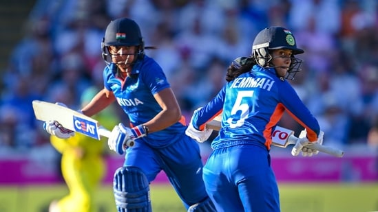 Birmingham: India's Harmanpreet Kaur and Jemimah Rodrigues during the women's T20 cricket final match between Australia and India at the Commonwealth Games 2022, Edgbaston Cricket Ground in Birmingham(PTI)