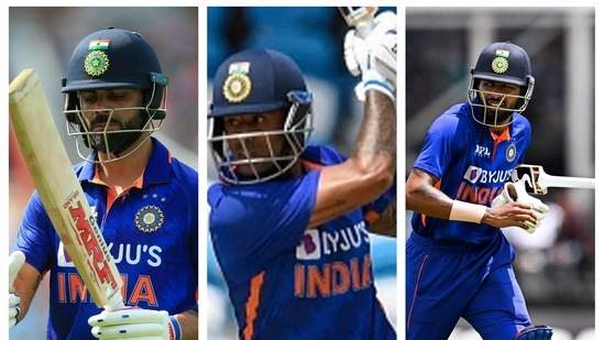 Virat Kohli, Suryakumar Yadav, Hardik Pandya Virat Kohli, Suryakumar Yadav, Hardik Pandya