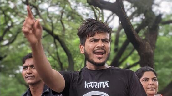 Tabrez Sayyed was arrested after a case was registered against him and 18 others for unlawful assembly on July 25 (HT Photo) Tabrez Sayyed was arrested after a case was registered against him and 18 others for unlawful assembly on July 25 (HT Photo)