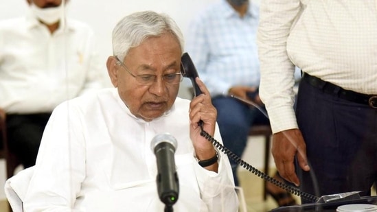 The friction between the allies had risen to the extent that in March Bihar CM Nitish Kumar lost his cool during the budget session of the state assembly, accusing speaker Vijay Kumar Sinha of not running the House as per the Constitution. (Santosh Kumar/HT File Photo)