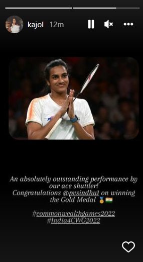Kajol congratulates PV Sindhu. Kajol congratulates PV Sindhu.