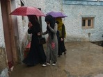 Girls arriving in a secret school at an undisclosed location in Afghanistan. Girls arriving in a secret school at an undisclosed location in Afghanistan.