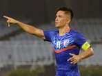 File photo of Indian football skipper Sunil Chhetri in action (ANI) File photo of Indian football skipper Sunil Chhetri in action (ANI)